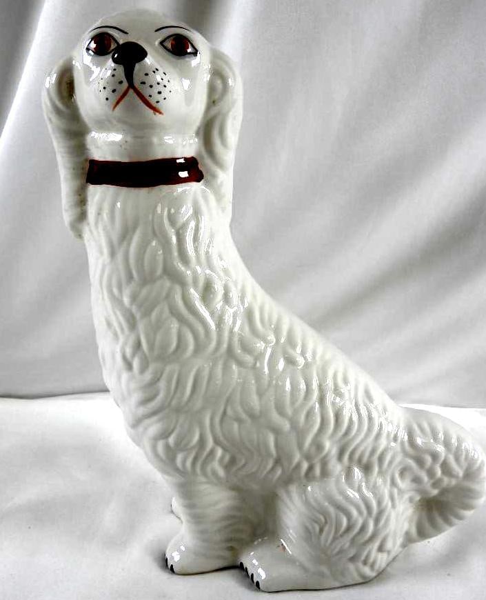 Ceramic white dog, made in Italy: Ceramic white dog, made in Italy, 12.5"T, 8.5"L x 4"W