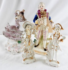 LOT OF 4 porcelain figures,  390/2662/A Italy, Grantcrest Hand painted Japan, etc.