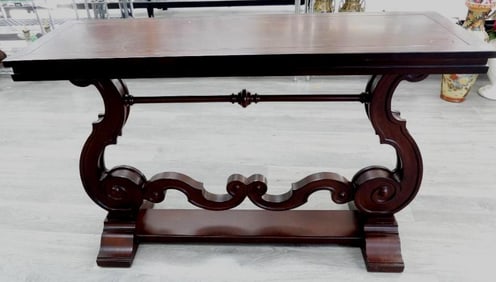 Large side/hallway/entryway dark wood table