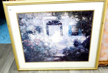 Doorway and Garden Framed Artwork in 30.5" x 36.5" frame with 3" mats