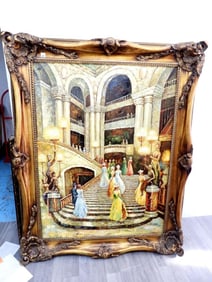 Very Large Signed oil on canvas framed art