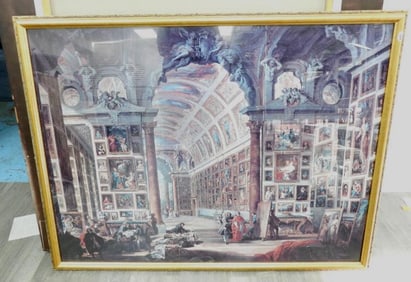 Framed print of "Interior of Picture Gallery" in 35.25" x 46.5" frame