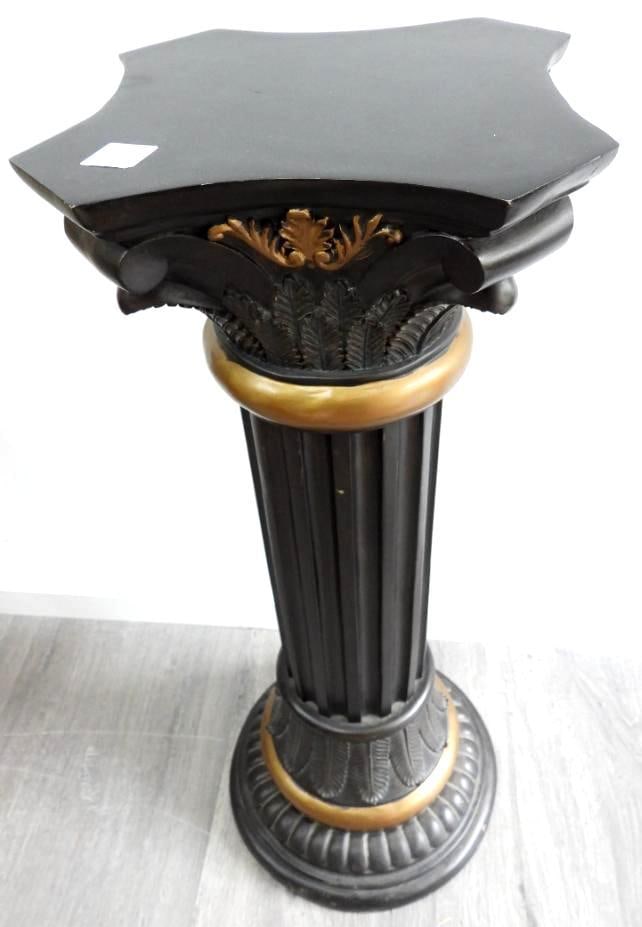 Napoleon III style black column/pedestal stand: Napoleon III style black column/pedestal stand, 30.75" tall and 10" diameter base