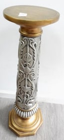 Neo-classical or Baroque-style gold/silver heavy pedestal stand
