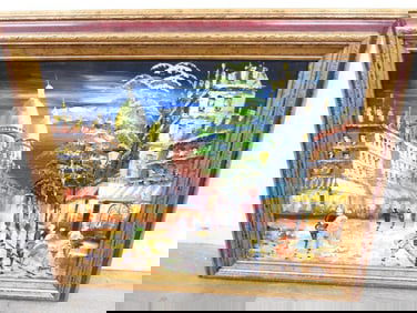 Burnet signed oil painting on canvas, framed