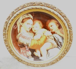 "Madonna of the Chair" framed plate