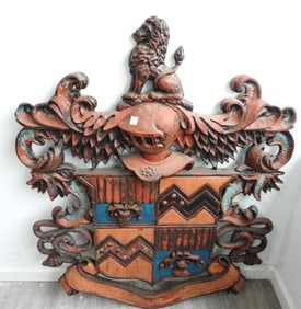 Resin material Carved wood design coat of arms, escutcheon