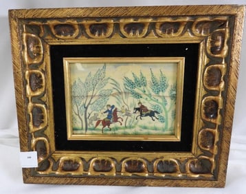Framed miniature Persian-like painting