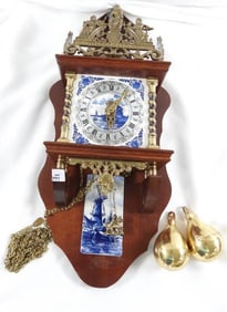 Vintage Dutch Zaanse-style wall clock, Zaandam clock