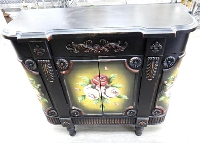 French vintage-style floor two-door cabinet, decorative and functional