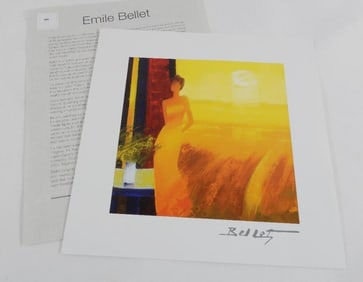 "Dans laMaturite des Bles" licensed lithograph reprint signed by Emile Bellet