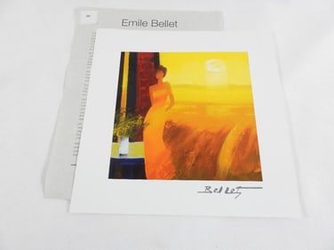 "Dans laMaturite des Bles" licensed lithograph reprint signed by Emile Bellet
