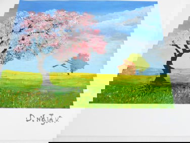 "Rural Home, licensed lithograph reprint signed by David Najar