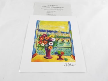 "La Fenetre ouverte" (The Open Window) licensed lithograph reprint by Jean-Claude Picot