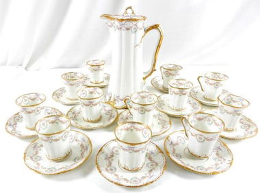 Antique Limoges Theodore Haviland France 25 piece tea set svc. for 12.