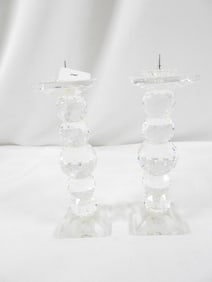 Set of 2 SWAROVSKI CRYSTAL candleholders with pin detail