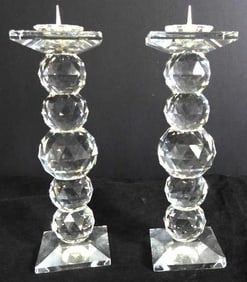 Set of 2 SWAROVSKI CRYSTAL candleholders with pin detail
