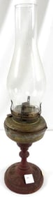 Vintage cast iron oil lamp
