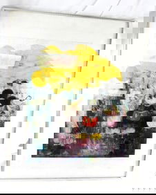 DISNEY framed mixed media signed art, copyright 78, in 24"x30" frame