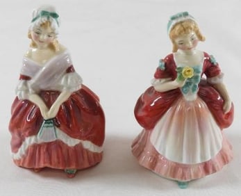 LOT OF 2 ROYAL DOULTON "Valerie" and "Peggy" figurines