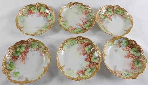 LOT OF 6 Vienna Austria gold-trim 6" plates