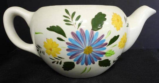 STANGL Pottery Country Garden hand-painted floral ceramic teapot