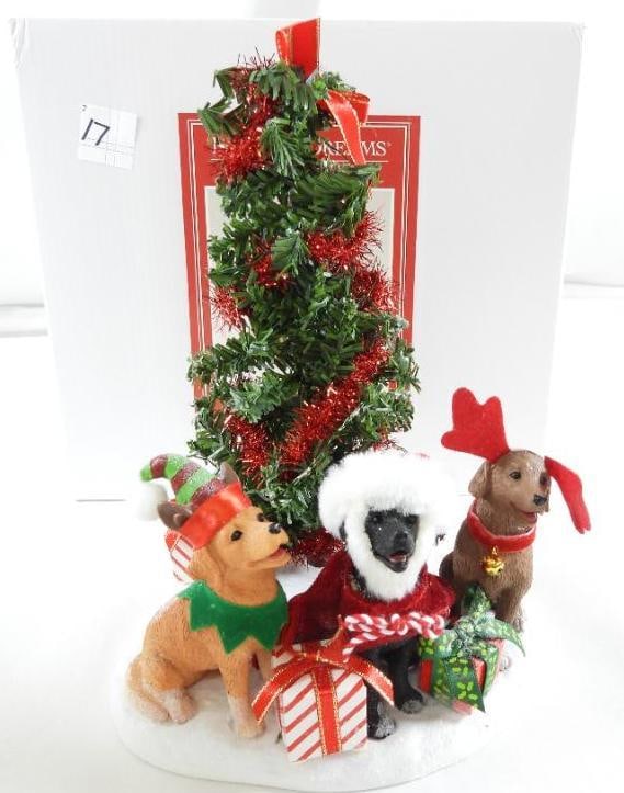 POSSIBLE DREAMS CLOTHTIQUE Caroling Dogs NIB: Dept 56 POSSIBLE DREAMS CLOTHTIQUE Caroling Dogs Lighted Tree #6012259. New in original white box. Never displayed. Dimensions: 9"tall and 6.5" long