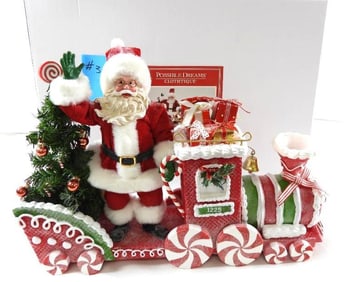 POSSIBLE DREAMS CLOTHTIQUE Candy Cane Train Santa