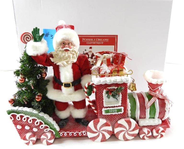 POSSIBLE DREAMS CLOTHTIQUE Candy Cane Train Santa (1 of 8)