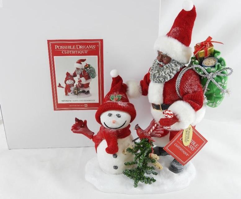 POSSIBLE DREAMS CLOTHTIQUE Dark Skin Santa and Snowbuddy snowman (1 of 7)