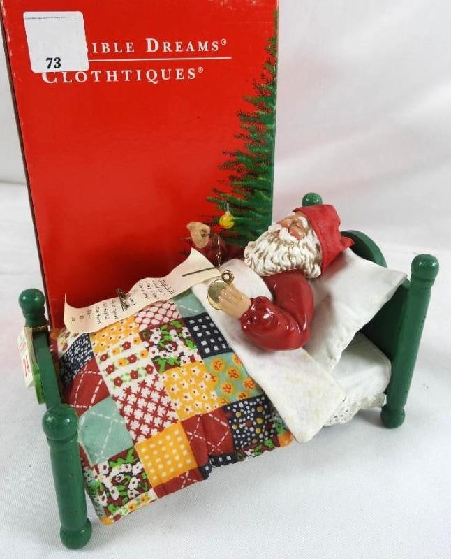 POSSIBLE DREAMS CLOTHTIQUE Santa in Bed Ornament (1 of 8)