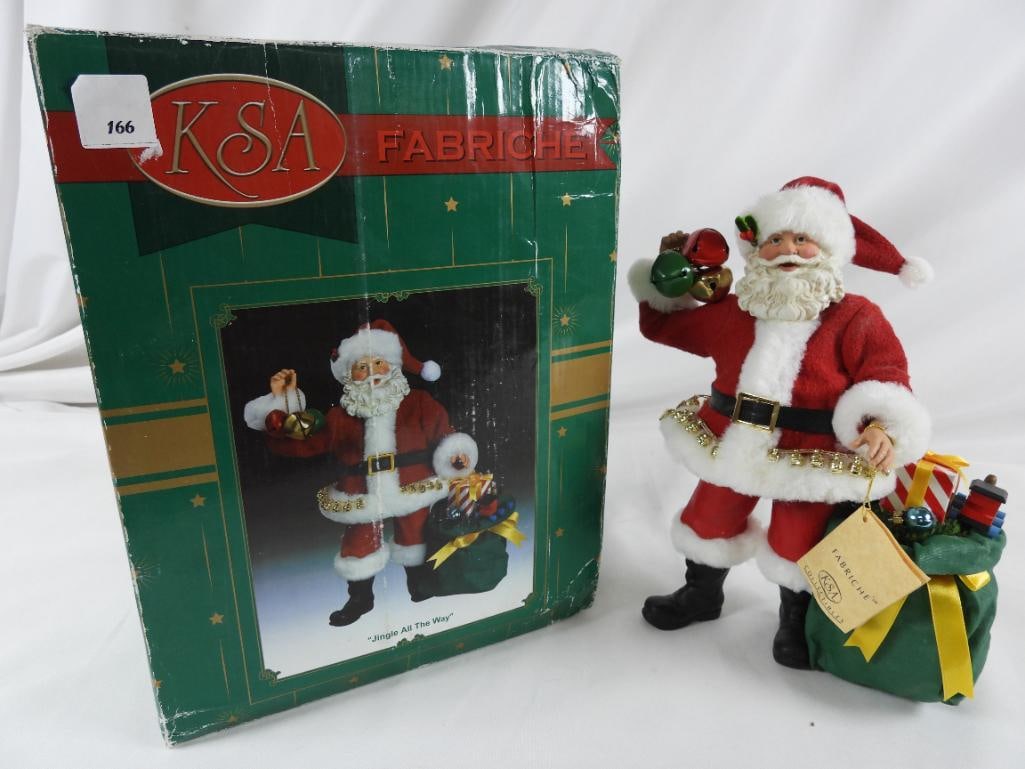 KSA FABRICHE KURT ADLER "Jingle All The Way": KSA FABRICHE KURT ADLER "Jingle All The Way" Santa W10020 in original box. 11"Tx8"Lx4"W