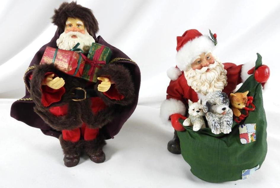 LOT OF 2 KURT S. ADLER Santas, one with dogs (1 of 5)