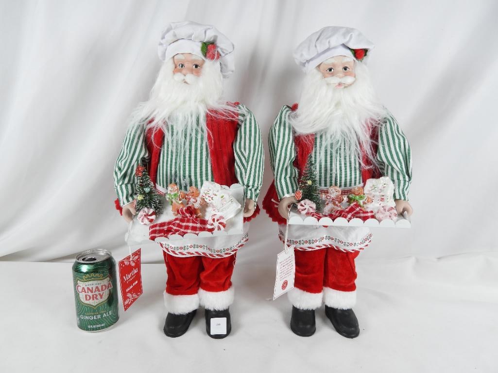 LOT OF 2 MARTHA STEWART 19" tall: LOT OF 2 MARTHA STEWART 19"Tx8"Lx8"W, both holding tray of gingerbread, tree, and gingerbread houses