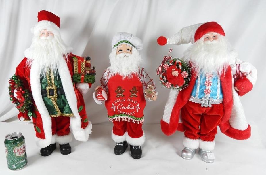 LOT OF 3 SANTAS: including Holly Jolly Cookie Co. (1 of 6)