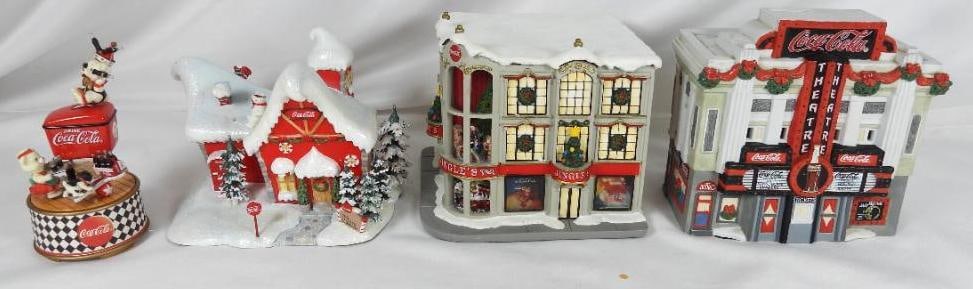 LOT OF 3 COCA COLA holiday buildings and music box (1 of 7)