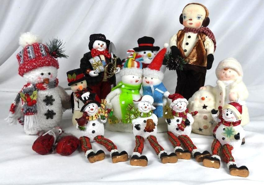 LOT OF 11 Snowmen:  CLOTHTIQUE, NORTH LIGHT, etc. (1 of 4)