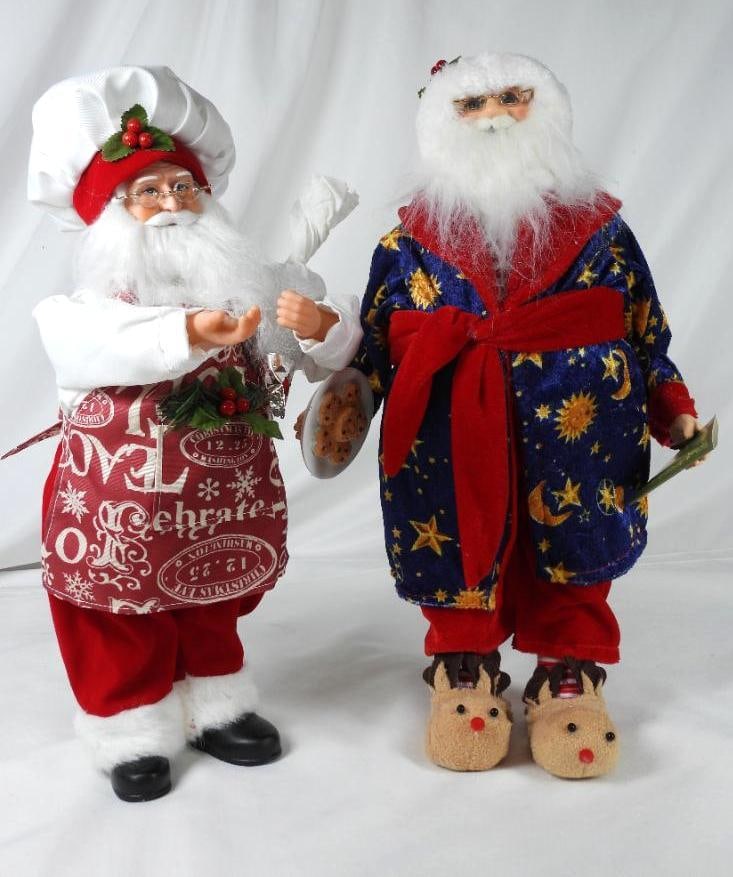 LOT OF 2 SANTAS: Chef Santa and Relaxed Santa (1 of 6)