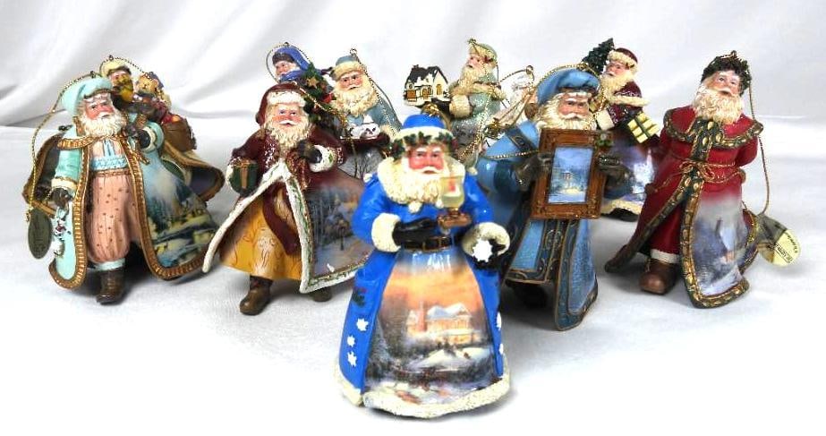 LOT OF 11 THOMAS KINKADE OLD WORLD SANTA Ornaments (1 of 3)