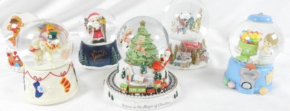 LOT OF 6 SNOWGLOBES:  PRECIOUS MOMENTS, Musical (1 of 20)