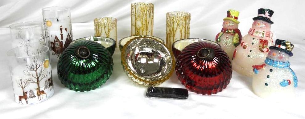 LOT OF 12:  4 sets of 3-piece holiday candle sets (1 of 8)