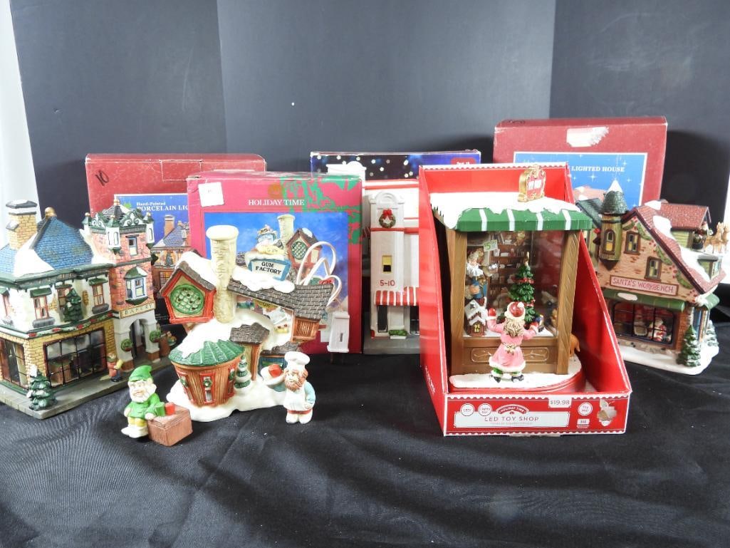 LOT OF HOLIDAY TIME Porcelain LIGHTED, in boxes (1 of 11)
