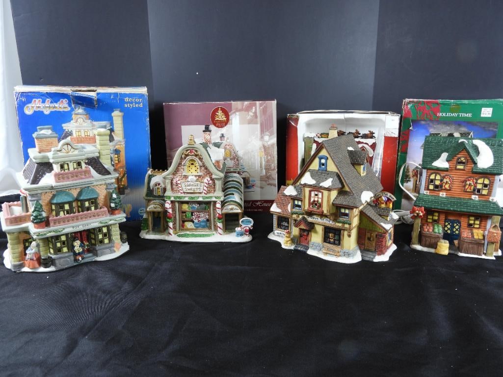 LOT OF 5 Porcelain LIGHTED, FIBER OPTIC holiday decor (1 of 14)