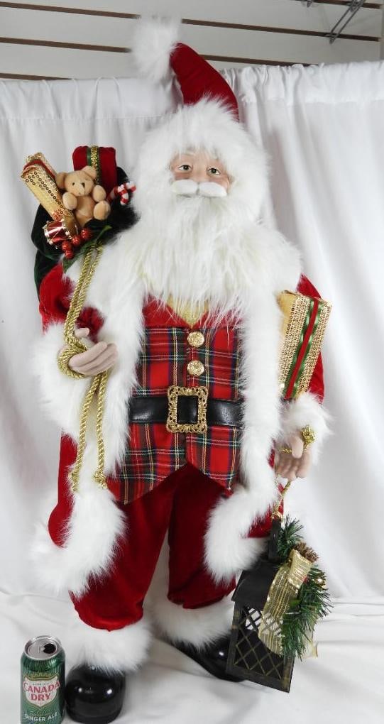 VERY LARGE SANTA with lantern, presents toy sack (1 of 9)
