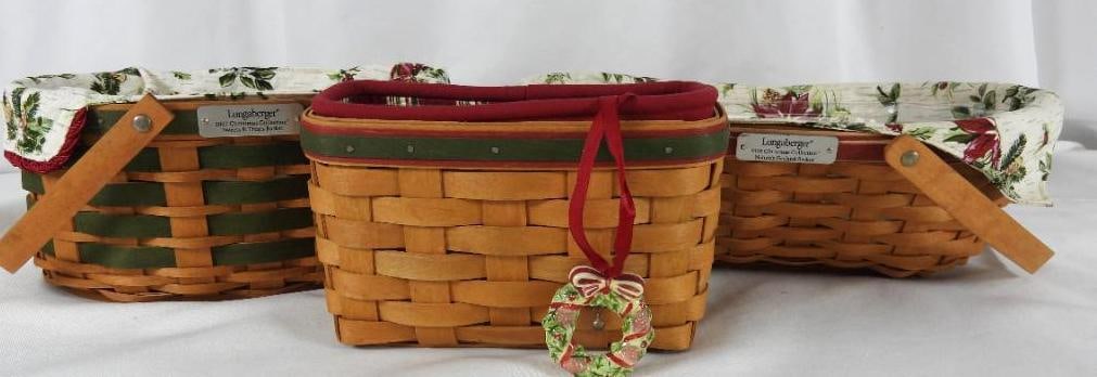 LOT OF 4: LONGABERGER BASKETS and basket wreath (1 of 20)