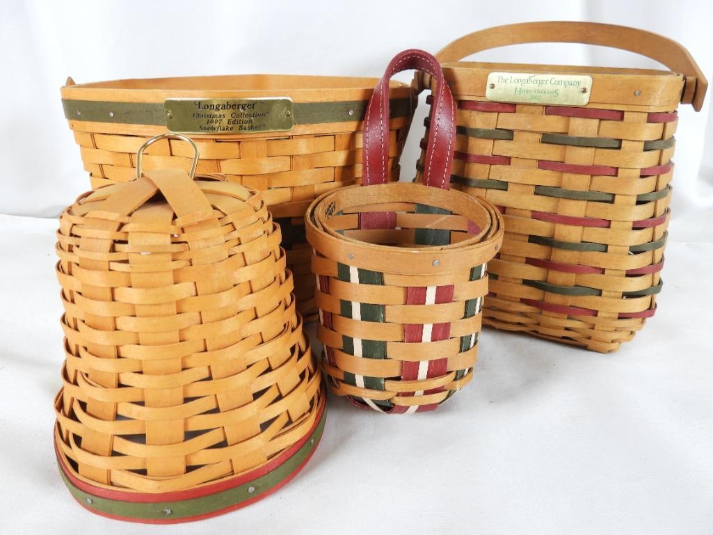 LOT OF 4 LONGABERGER BASKETS including Christmas (1 of 19)