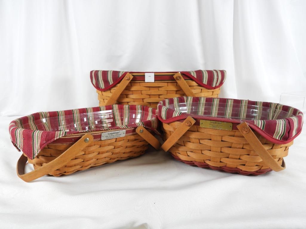 LOT OF 3 LONGABERGER BASKETS including Christmas (1 of 18)