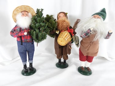 LOT OF 3 BYERS' CHOICE CAROLERS Man One signed by Joyce Byers