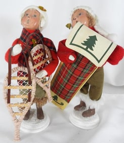 LOT OF 2 BYERS' CHOICE CAROLERS Matching signed and numbered LIMITED EDITIONS