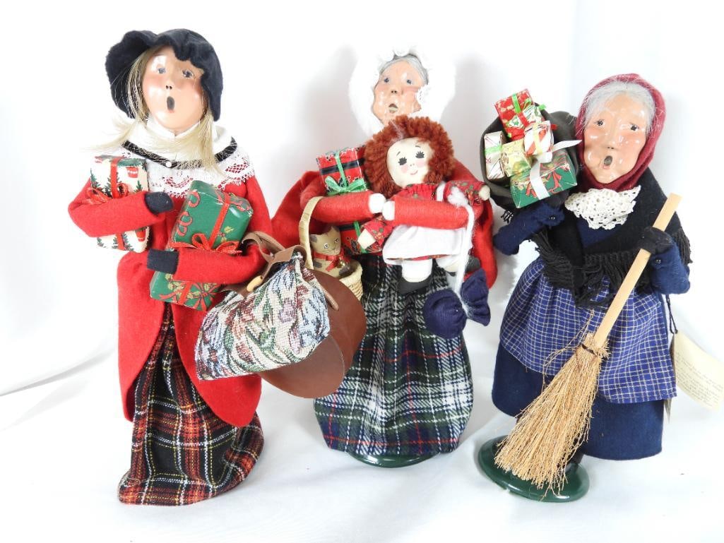 LOT OF 3 BYERS' CHOICE CAROLERS all signed some numbered (1 of 16)